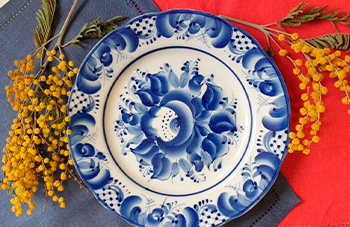 Декоративные тарелки Гжель | Гжельская мануфактура
