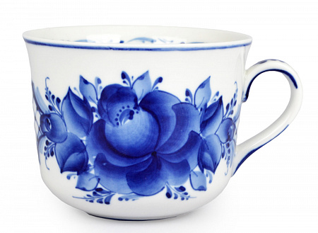 Чашка чайная  450 мл Ностальгия Цветы | Гжельская мануфактура
